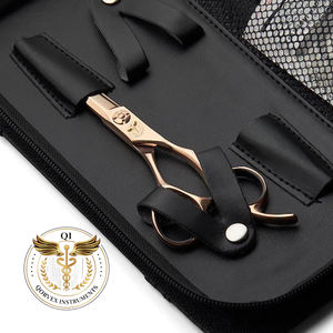 Tijeras de Corte de Pelo Profesionales QORVEX en Oro Rosa, Hechas de Acero Inoxidable de Alta Calidad, Tijeras de Barbería con Estuche de Cuero - Product Image 4