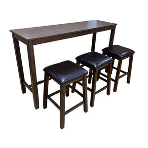 Juego de Mesa de Comedor Rectangular Alta y Sillas de Bar Modernas para Interiores de Pub, Taburetes Altos de Madera Sencillos, Diseño de Barra de Pared para el Hogar - Product Image 4