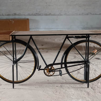 Table de Console de bar à vin de vélo Vintage avec rangement par CTW Jodhpur Table de Cycle industriel
