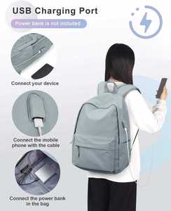 Stylish Large Capacity <b>Student</b> bag School <b>Backpack</b> Waterproof College Bookbag with Drawstring Side Pockets for Teens - Product Image 4