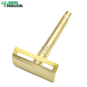 Fournisseur d'instruments de beauté en acier inoxydable, rasoir de sécurité classique à double tranchant pour hommes, couleur or - Product Image 6