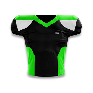 Custom Men's Black Green American Football Jersey Short Sleeve V-<b>Neck</b> Moisture Wicking Fitted Sport Apparel - Product Image 5