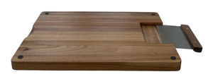 Planche à découper en bois écologique avec plateau métallique intégré, design durable pour une utilisation en cuisine - Product Image 2