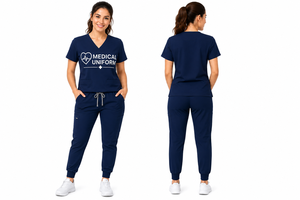 Conjunto de Uniforme Médico para Mujer, Pantalones Deportivos, Uniforme de Enfermería Elástico, Cuello en V, Secado Rápido, Transpirable, para el Sector Sanitario - Product Image 1