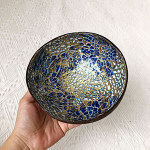 Tazón de coco lacado Vietnam Hanoi en diseños naturales y coloridos perfecto para comidas ecológicas y uso al por mayor - Product Image 1