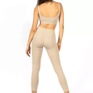 Ensemble de sport pour femmes sur mesure, leggings de yoga doux avec soutien-gorge à col en V, prix d'usine OEM - Product Image 3