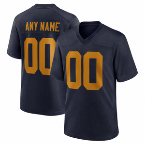 Maillot de football américain unisexe personnalisé de qualité supérieure en gros, 100 % polyester, séchage rapide, respirant, protection UV, manches courtes - Product Image 4