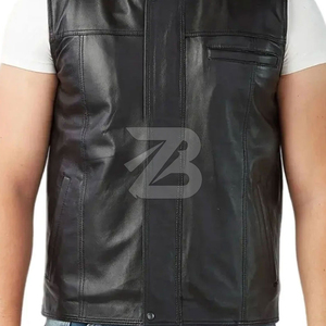 Gilets et vestes pour hommes sur mesure, prix de gros, gilet en cuir pour hommes de haute qualité, respirant - Product Image 5