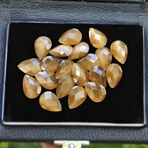 Piedras Preciosas Sueltas de Ojo de Gato Marrón Bronce Creadas en Laboratorio, Pulimentadas, Forma de Pera, Corte Checker, Piedras Briolette de Alta Calidad, Unisex, Personalizadas - Product Image 2