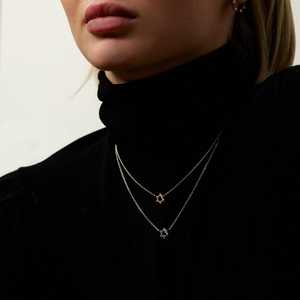 Star of David Geometric Religious Pendant 14K 18K <b>Solid</b> Real Gold Custom Lab Grown Diamond Chain <b>Necklace</b> Wholesale Manufacture - Product Image 5