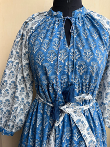 เดรสยาวพิมพ์ลายดอกไม้ลำลองผ้าฝ้ายขายดีปี 2026 แขนยาว คอจีน สวมใส่สบายสำหรับผู้หญิง - Product Image 5