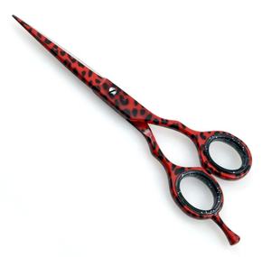 Tijeras Profesionales de Peluquería Japonesas de Acero Inoxidable 420 para Adelgazar el Cabello, con Recubrimiento Rojo y Negro, Diseño Micro Rojo y Negro, para Cuidado Capilar Manual - Product Image 1