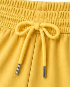 Shorts de sport pour femmes jaunes et orange personnalisés, séchage rapide, respirants, taille élastique, pour la gym, le fitness, les loisirs et les activités sportives - Product Image 5