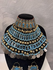 Premium Quality Hand Crafted Afghan Kuchi Jewelry Sets <b>Choker</b> Necklace Earrings Jewellery Set For Women Available For Sale - Product Image 4