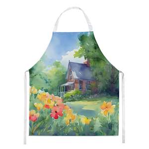 Massachusetts Mayflowers Watercolor Unisex Large Multicolor <b>Apron</b> for Cooking Baking Crafts <b>Gardening</b>-Adult Women and Men - Product Image 1