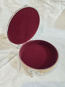Luxury Silver Plated Peacock <b>Gift</b> <b>Box</b> Round Enamel Jewelry Case Velvet Lined Divided Utility <b>Sweet</b> Organizer Container - Product Image 5