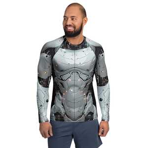 Camiseta de Manga Larga Transpirable para Hombre, Diseño Cyberpunk Robot, Impresión por Sublimación, Secado Rápido, Spandex/Nailon, Sin Costuras - Product Image 4