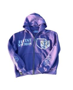 Fabricant OEM Sweat à capuche en molleton de coton épais pour hommes Sun Faded Vintage Distress Embroidery Acid Washed Screen Printing for - Product Image 1