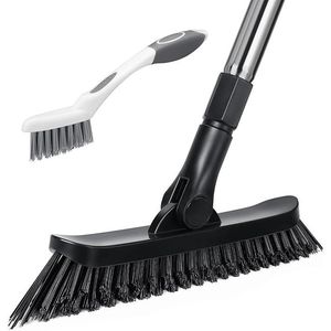 Spazzola per Piastrelle Qaestfy con Manico Lungo, Spazzola a V per Pulizia Fughe con Setole Rigide per Pulizia del Fugmone - Product Image 1