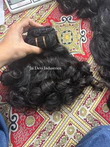 Extensions de cheveux humains indiens vierges, ondulés, en vrac, double trame, double tirage, tissage à la machine - Product Image 6