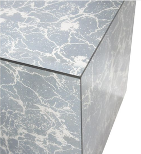 Mesa Consola Moderna con Aspecto de Mármol, Mesa Auxiliar Cuadrada, Mesa Decorativa con Acentos de Piedra Tallada para Sala de Estar - Product Image 4