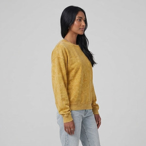 Women's Premium Oversized Vintage Acid Wash 100% Cotton Crewneck Shirt Streetwear Oversized Acid Wash Long Sleeve Ladies Shirts - Product Image 4