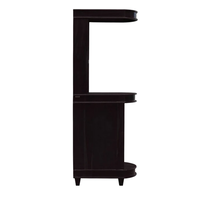Meuble bar en bois composite avec portes à panneaux surélevés, rangement autoportant à 4 compartiments, style moderne et écologique pour la maison