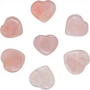 Corazón de Cuarzo Rosa Natural de 30 mm, Tallado y Pulido, Piedra Preciosa Rosa, Mini Corazón de Piedra para Manualidades, Recuerdos, Venta al por Mayor - Product Image 1