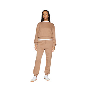 Conjunto Deportivo de Mujer para Invierno, Sudadera de Forro Polar con Cuello Redondo, Cintura Elástica, Transpirable, de Secado Rápido y Personalizable - Product Image 1