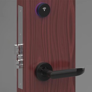 RFID Hotel Split Door <b>Lock</b> SS304 Smart <b>Key</b> Card <b>Lock</b> with Mechanical Backup – Fox Domotics FDHL-S190-BN - Product Image 3