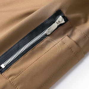 New Design Stand Collar Canvas Bomber <b>Jacket</b> for <b>Men</b> Winter <b>Long</b> Sleeves Full Zipper Front Logo Eco-Friendly Lightweight - Product Image 4