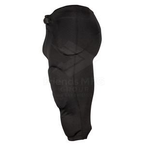 Mens Black <b>Padded</b> American Football Pants Belt Closure Breathable Athletic Practice Game Performance Sportswear Adult Wear - Product Image 3