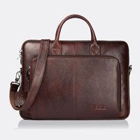 Sac d'affaires en cuir véritable pour homme, personnalisé OEM, vente en gros, style vintage, grain de galet, doublure légère en polyester, porte-documents pour ordinateur portable