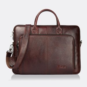 Maletín de Negocios Personalizado OEM al por Mayor para Hombre, de Cuero Genuino, Estilo Vintage, con Forro Ligero de Poliéster, para Portátil - Product Image 1