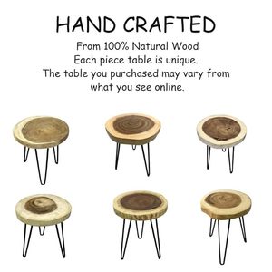 Round <b>Wood</b> <b>Slice</b> Side Table Hairpin Leg Bedside Coffee Table Modern Natural <b>Wood</b> Decor for Living Room Bedroom - Product Image 3