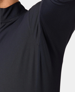 Sudadera Ligera de Manga Larga con Cierre de Cremallera para Hombre, Color Negro, Corte Ajustado, Tejido Transpirable de Secado Rápido, Estilo Deportivo, para Otoño e Invierno - Product Image 3