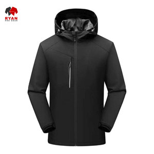 แจ็คเก็ตซอฟต์เชลล์แบบมีฮู้ดสำหรับผู้ชาย ยี่ห้อ Ryan Pro Gear ออกแบบตามสั่ง ปิดด้วยซิป พร้อมโลโก้แบบกำหนดเอง - Product Image 5