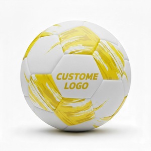 Ballon de football personnalisé en PU PVC de haute qualité, design brosse blanc-rouge, durable, pour entraînement, 0,4-0,45 kg, intérieur/extérieur - Product Image 3