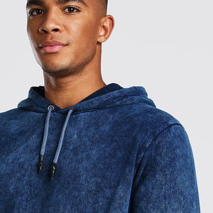 Sweat à capuche unisexe épais délavé à l'acide, imprimé sur mesure, effet soleil délavé, épaules tombantes, OEM, modèle vierge français, hiver - Product Image 6
