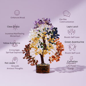 Árbol de la Vida con Piedras Preciosas de los Siete Chakras, Figura de Cristal Natural con Alambre Dorado, Hecho a Mano, Portátil, para la Buena Suerte, la Fortuna y el Feng Shui - Product Image 5