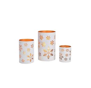 Set of 3 High End Available White Custom Brass Pillar Candle Holder with Super Shine Manufacturer Wholesaler Factory Direct <b>Sale</b> - Product Image 1