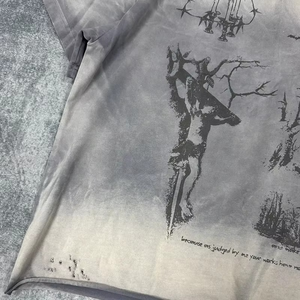 Vintage Winter Men's Short Sleeve T-Shirts 100% Cotton <b>Knitted</b> Eco-Friendly 300g Fabric Weight 3D Pattern - Product Image 3