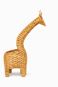SHANKARA Handmade Rattan Giraffe <b>Storage</b> Basket for <b>Kids</b> Nursery Decoration, Eco Friendly Home Organizer, Boho Style Wicker - Product Image 2