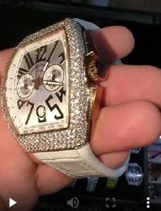 Reloj de Lujo Personalizado con Incrustaciones de Diamantes, Correa de Goma Negra de 20 mm, Caja de Acero Inoxidable, Cristal de Zafiro, Esfera Grande, Moissanita para Hombre - Product Image 2