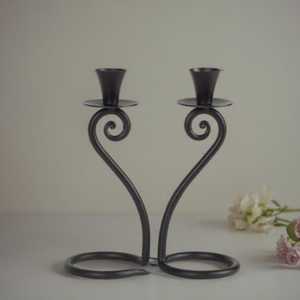 Engraved Design <b>Tall</b> Black Metal <b>Table</b> Top Candle Stand for Home Decor Christmas Wedding Party Anniversary Home Decoration - Product Image 1