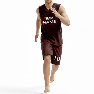 Conjunto de Camiseta de Baloncesto Sublimada Personalizada para Hombre, Camiseta sin Mangas con Estampado Personalizado y Pantalones Cortos con Cintura Elástica, Ropa Deportiva de Secado Rápido - Product Image 4