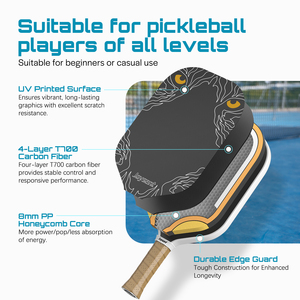 Ben johns pickleball mái chèo eva 4S lõi | T700 sợi carbon bề mặt mờ + PP lõi tổ ong - Product Image 3