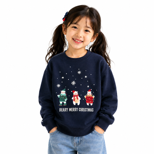 Girls Christmas Crew Neck Sweatshirt Cute Snowman Print Kids Long Sleeve Pullover Winter Casual Sweatshirt - Product Image 1