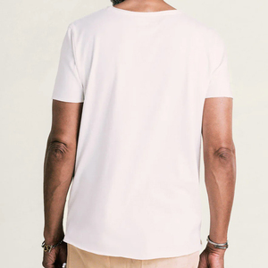 T-shirt en coton de qualité supérieure pour homme, coupe standard, avec col et épaules thermocollés, vêtements personnalisés, fabricant de vêtements OEM ODM, vente en gros - Product Image 2