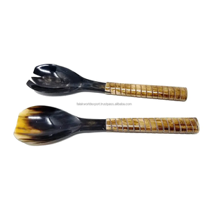 Cubiertos de cuerno de Búfalo, nuevo diseño tradicional, cuchara de cuerno, cubiertos para restaurante, cuchara de cuerno Real Natural 100% de FWE - Product Image 4